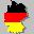 Allemagne, carte avec drapeau, 32x32.ICO